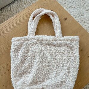 White / Cream Sherpa Tote Bag - New w/o Tags